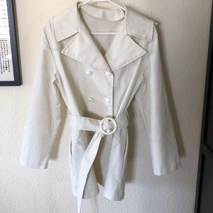 White Trench Coat with belt